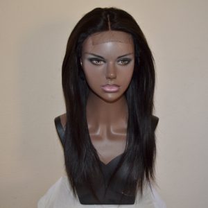 Handmade Brazilian Virgin Straight Hair With Closure Lace Wig 8A 1B 16-16-16 with 12 inch Top Closure3