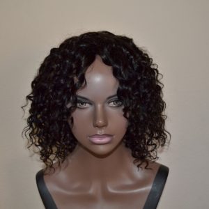 Handmade Wig – Brazilian Deep Wave Human Hair 8A Natural Color 10-10-10