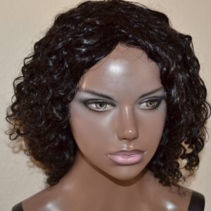 Handmade Wig – Brazilian Deep Wave Human Hair 8A Natural Color 10-10-10