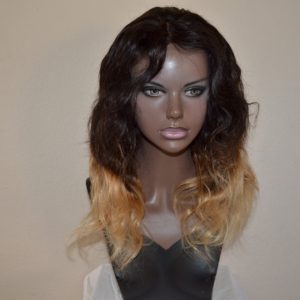 Handmade Brazilian Body Wave With Closure Lace Wig 8A 1B 16-16-16 with 10 inch Top Closure Color TIB/4/27